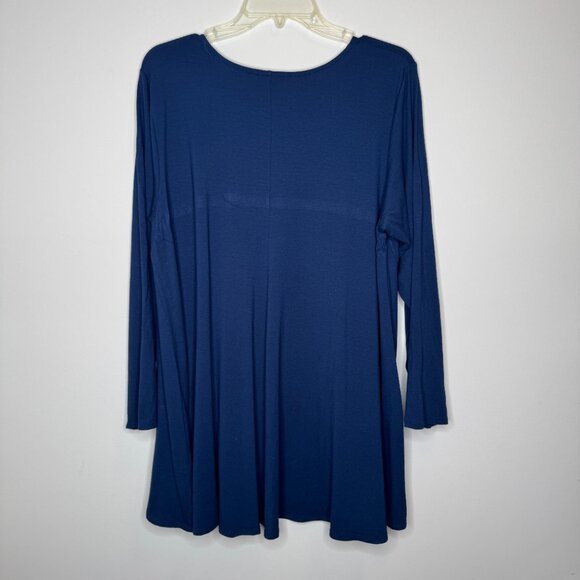 Eileen Fisher Blue Long Sleeve Tshirt Tunic Womens Plus 2X Viscose Spandex R5VFF - Picture 3 of 8